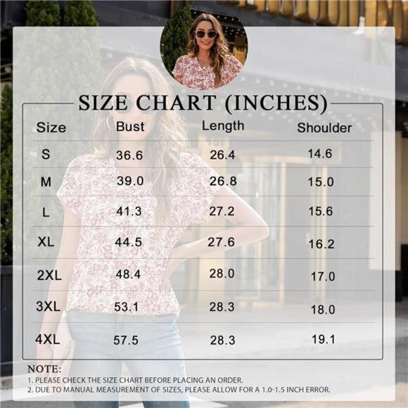 Women's Plus Size Summer Dressy Chiffon Blouses Short Sleeve V Neck Tunic Tops - Picture 4 of 7
